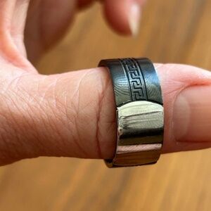 Stainless Steel Black/Silver Men's Ring